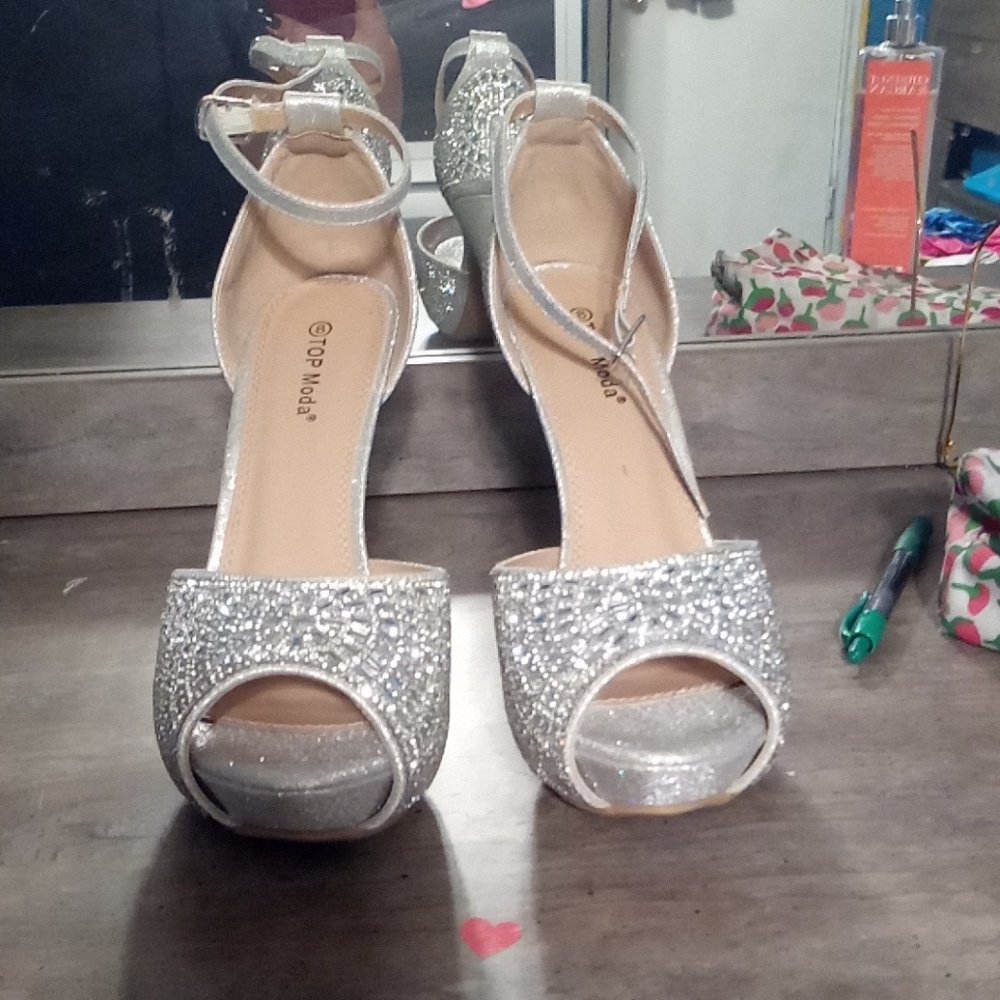 Silver High Heels